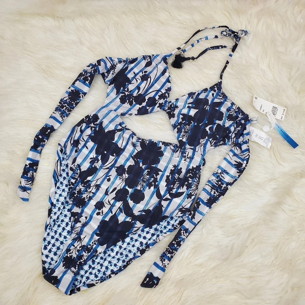 Lucky Brand On The Grid Cutout One Piece
